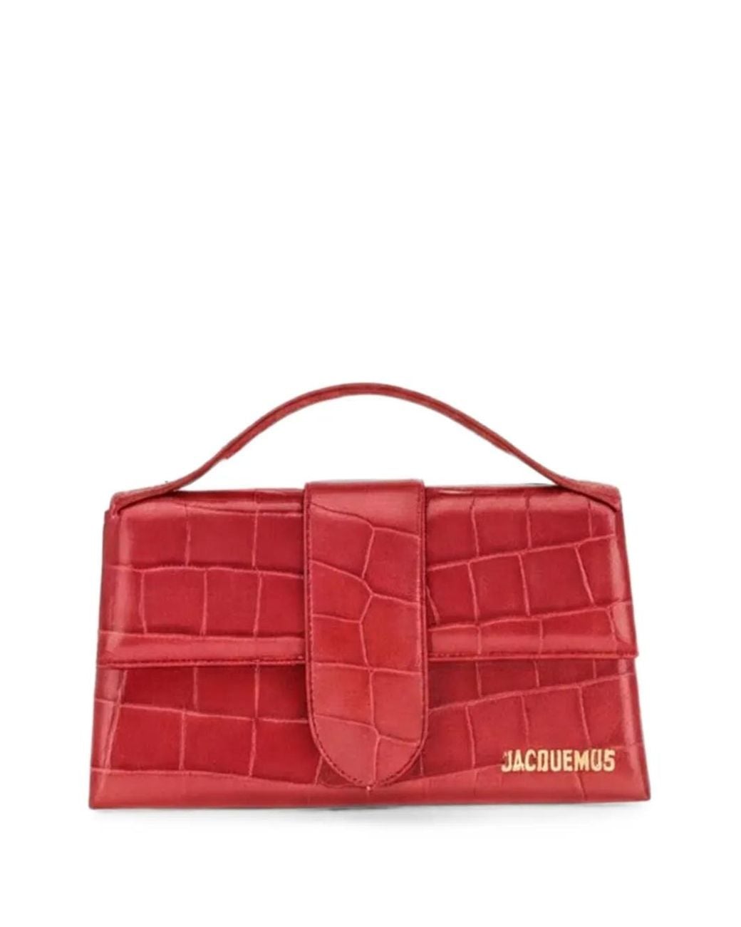 Jacquemus Red Le Grand Bambino Croc-Effect Tote Bag