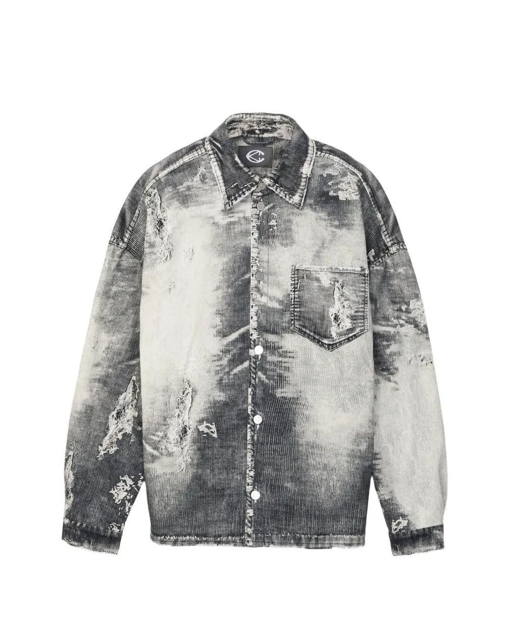 CAMPERLAB Gray Distressed Denim Shirt