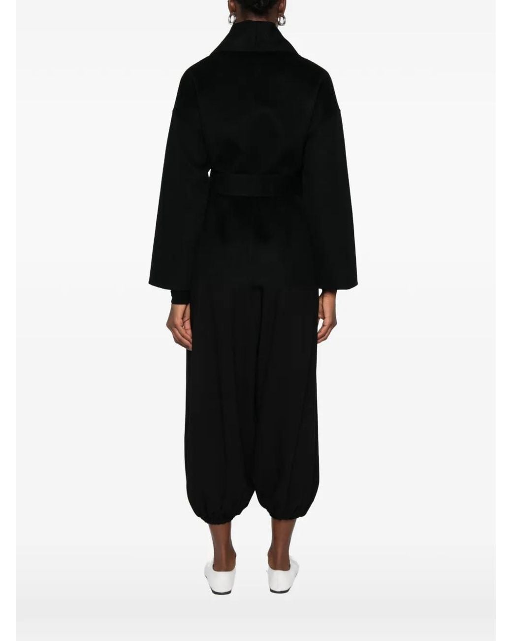 Susanne Bommer Black Belted Shawl-Collar Coat