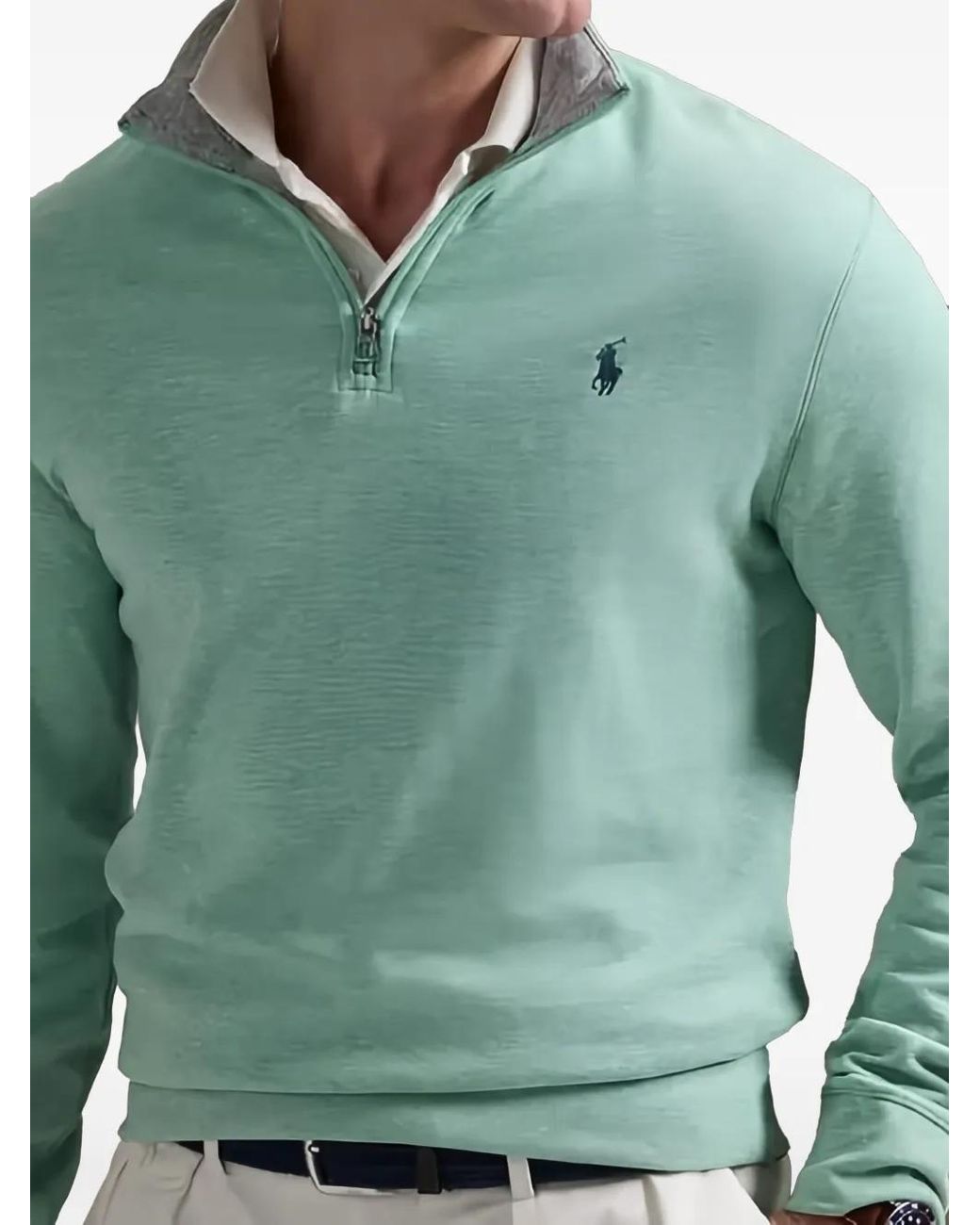 Polo Ralph Lauren Green Polo Pony-Embroidered Sweatshirt for men