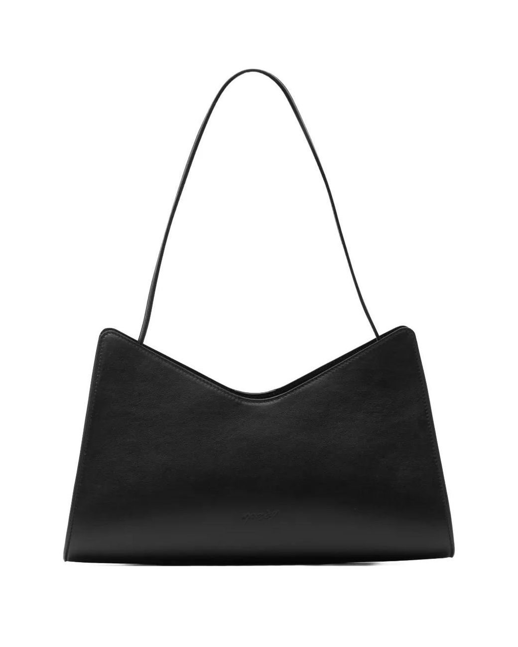 Marsèll Black Trapezoid Leather Tote Bag
