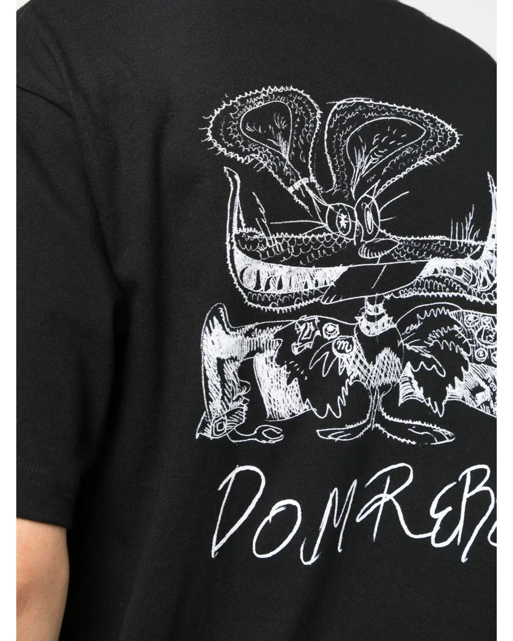 DOMREBEL Black Graphic-Print Cotton T-Shirt for men