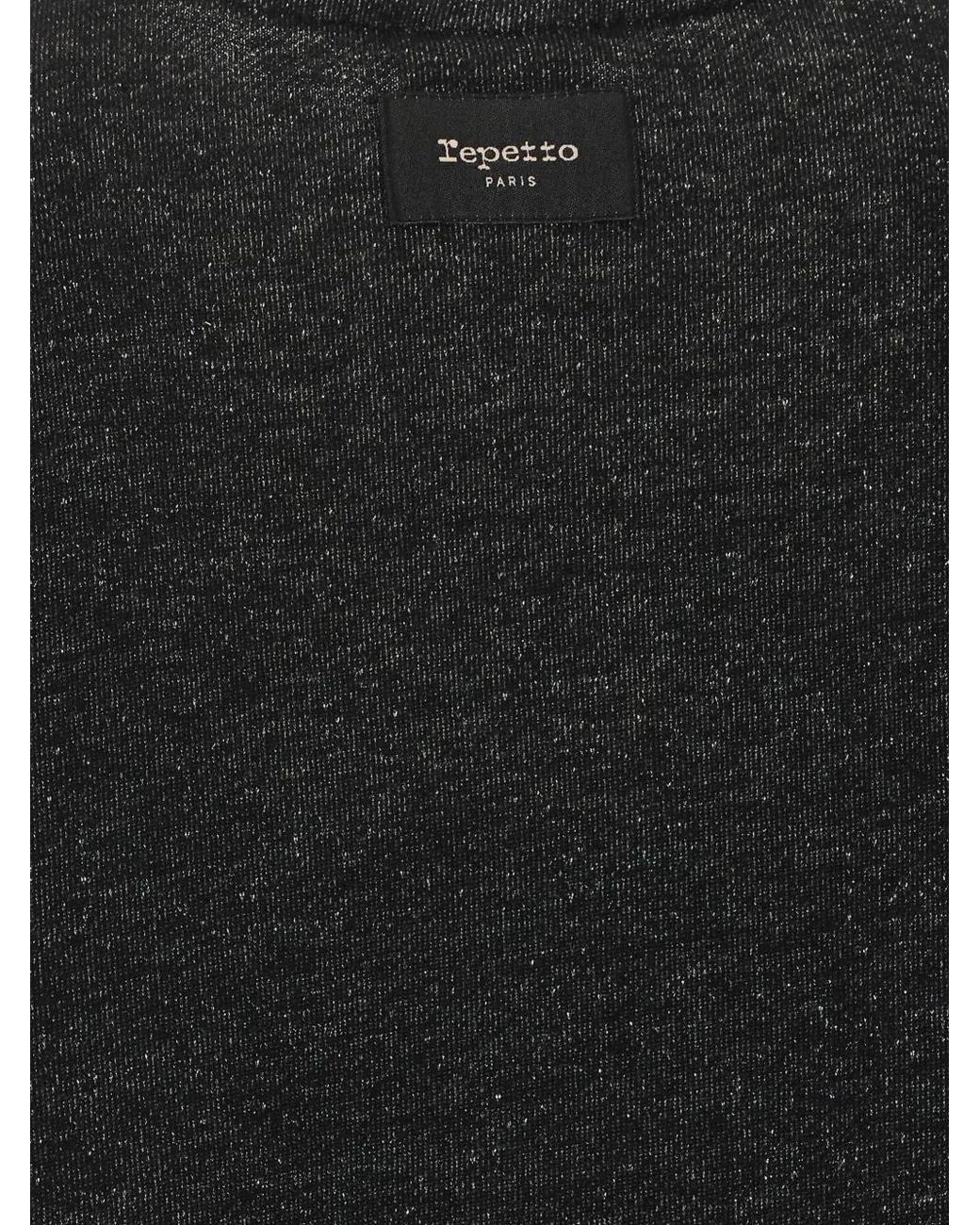 Repetto Black Logo-Embroidered Crew-Neck Sweater