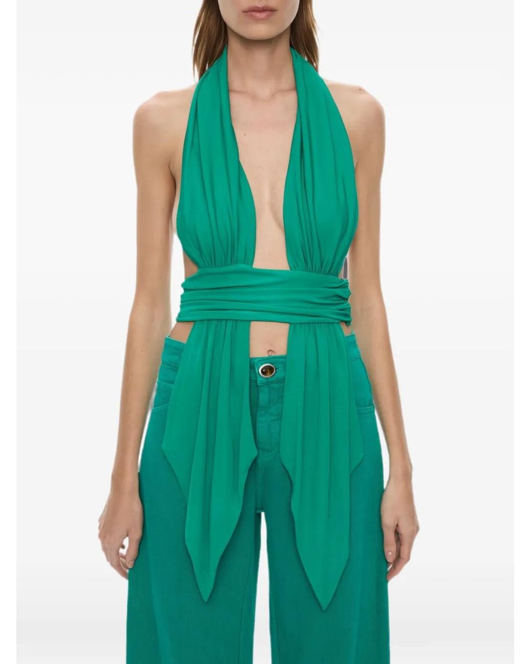 Christopher Esber Green Quartz Relaxed-Fit Jeans