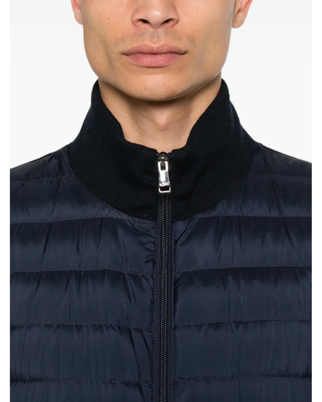 Paul & Shark Blue Quilted Zip-Fastening Jacket for men