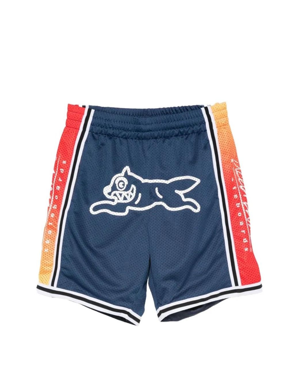 BBCICECREAM Blue Running Dog Logo-Print Track Shorts for men