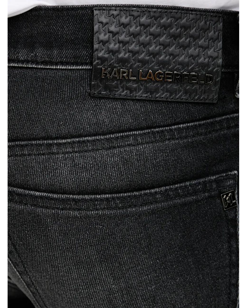 Karl Lagerfeld Black Kl-Jordan Faded Jeans for men