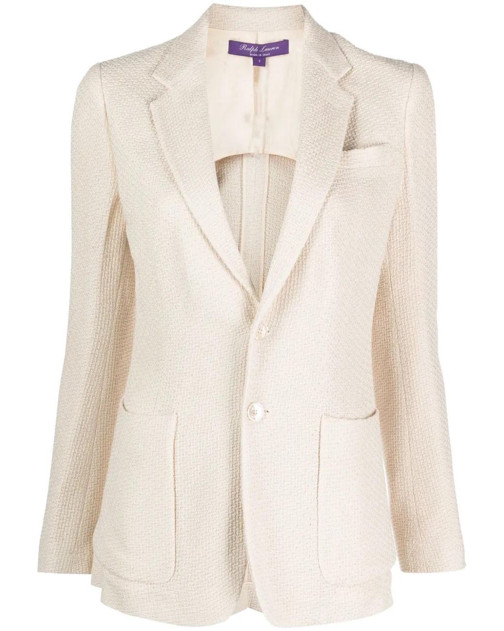 Ralph Lauren Natural Hailey Basket-Weave Blazer