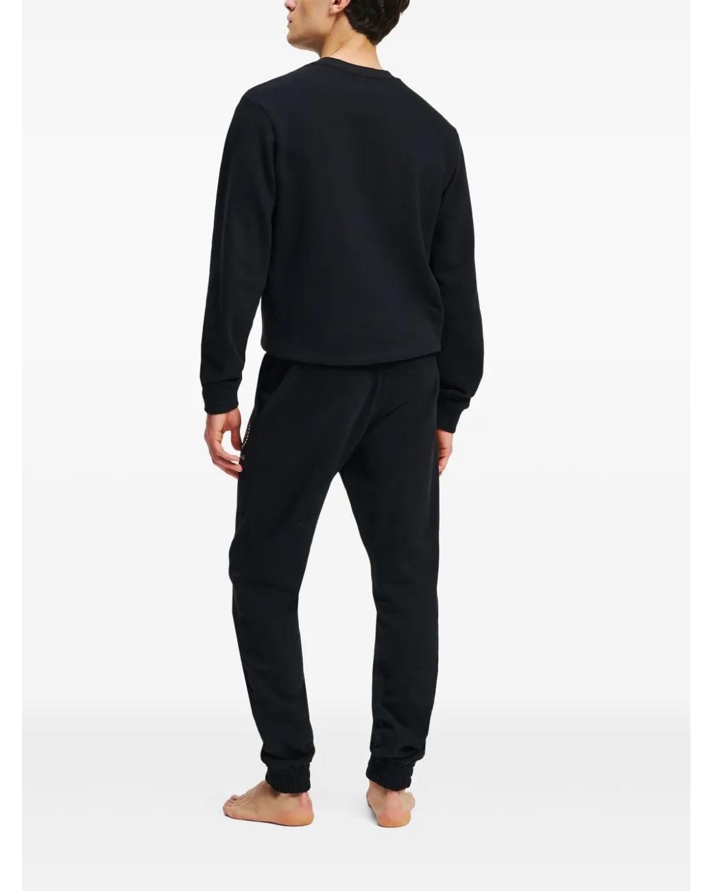 Karl Lagerfeld Black Elasticated-Cuff Track Pants for men