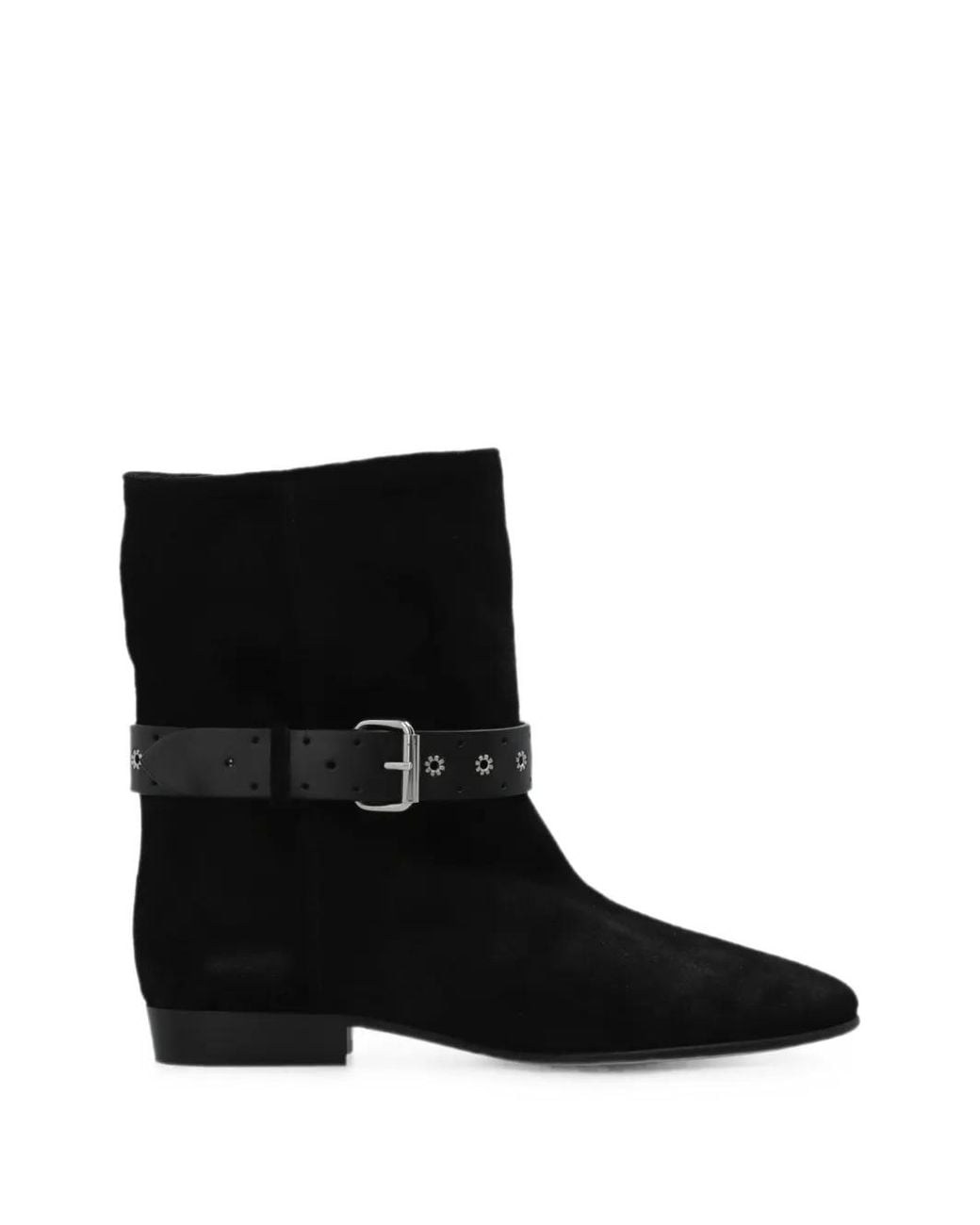 Isabel Marant Black Reena Eyelet-Embellished Ankle Boots