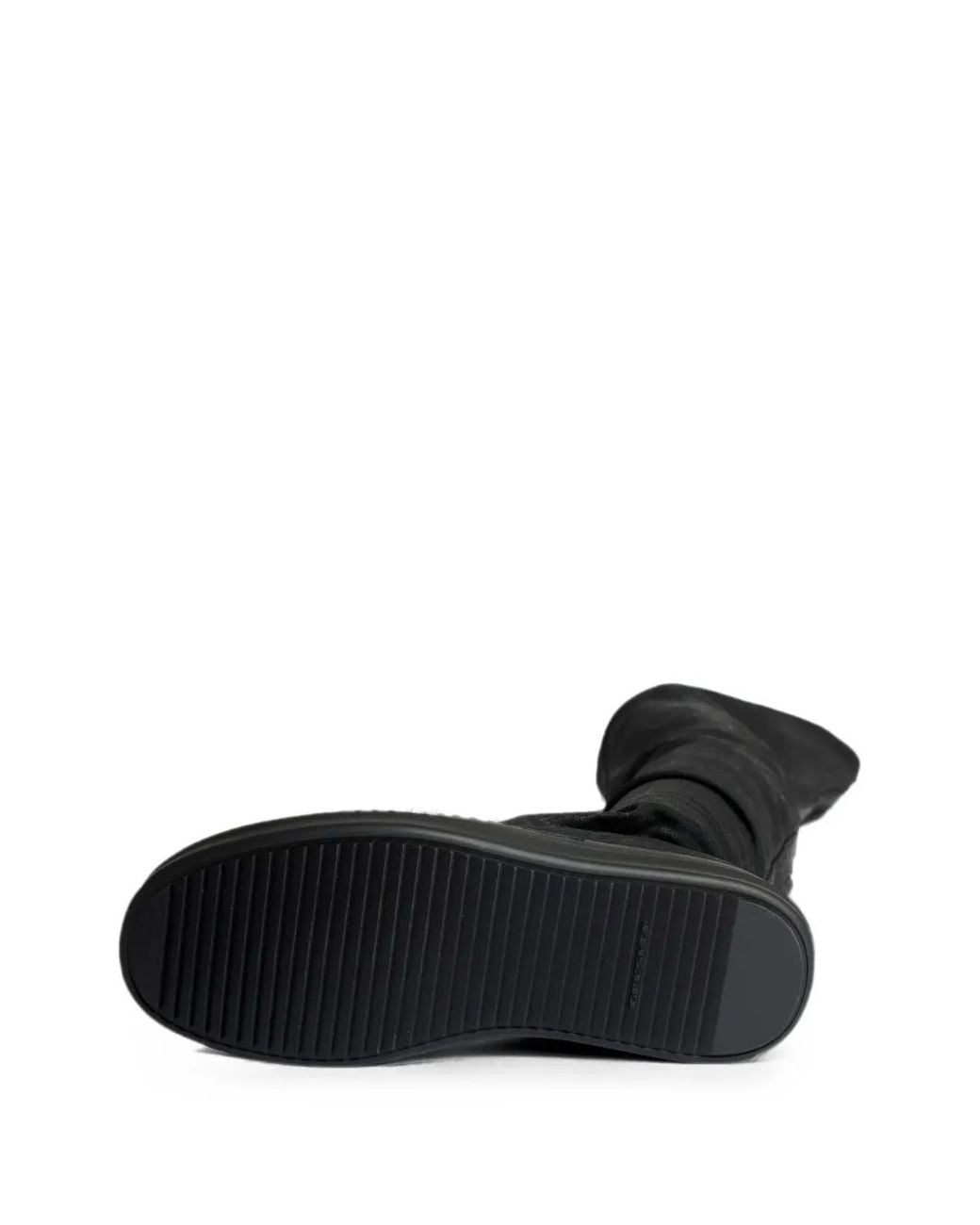 Rick Owens Black Waxed High Sock Boots