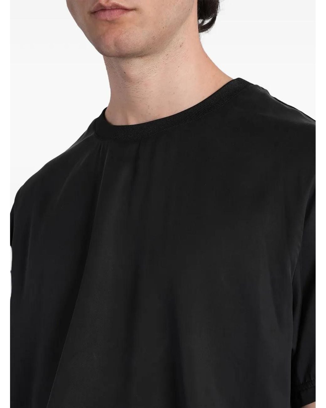 Attachment Black Ribbed-Trim T-Shirt for men