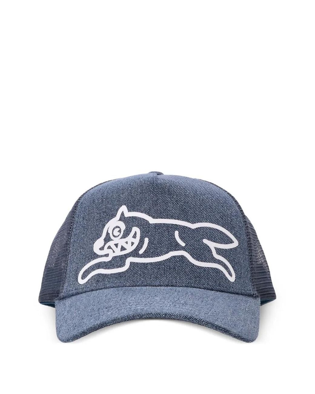 ICECREAM Blue Wolf-Print Trucker Cap for men