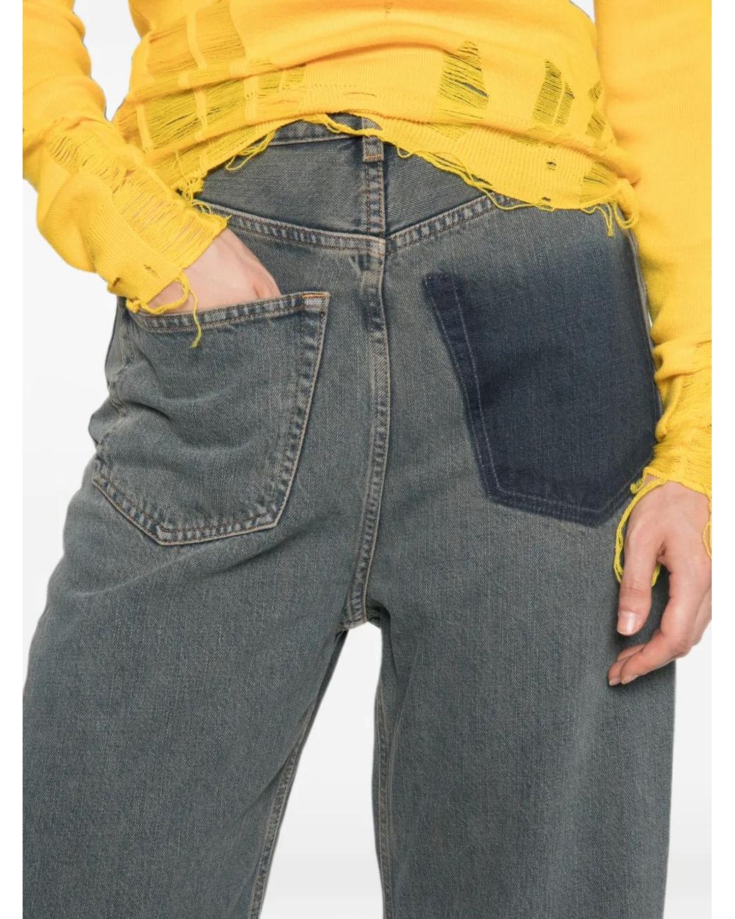 MM6 by Maison Margiela Gray Patch-Pocket Jeans