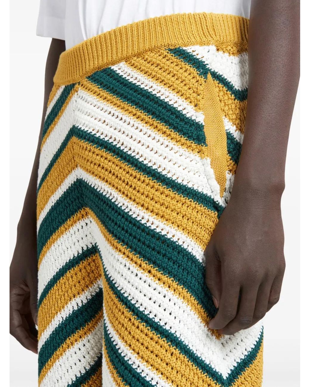 Marni Yellow Crochet-Knit Shorts for men