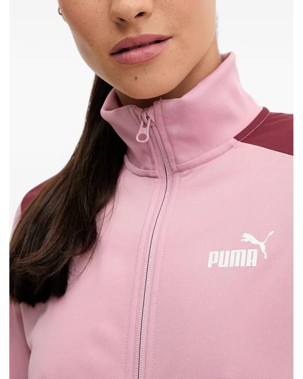 PUMA Pink Poly Logo-Print Tracksuit Set