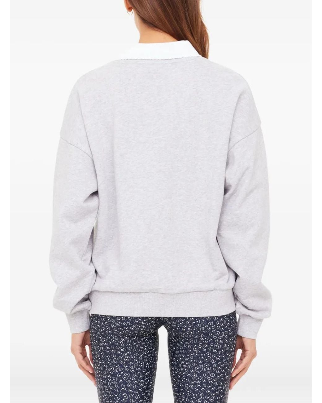 The Upside White Pascal Collared Crew-Neck Sweater