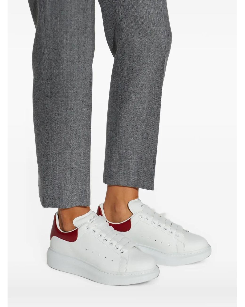 McQueen White Oversized Leather Sneakers