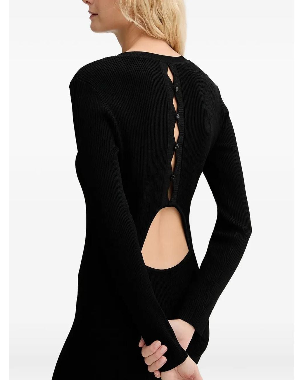 Sessun Black Cut-Out Midi Dress