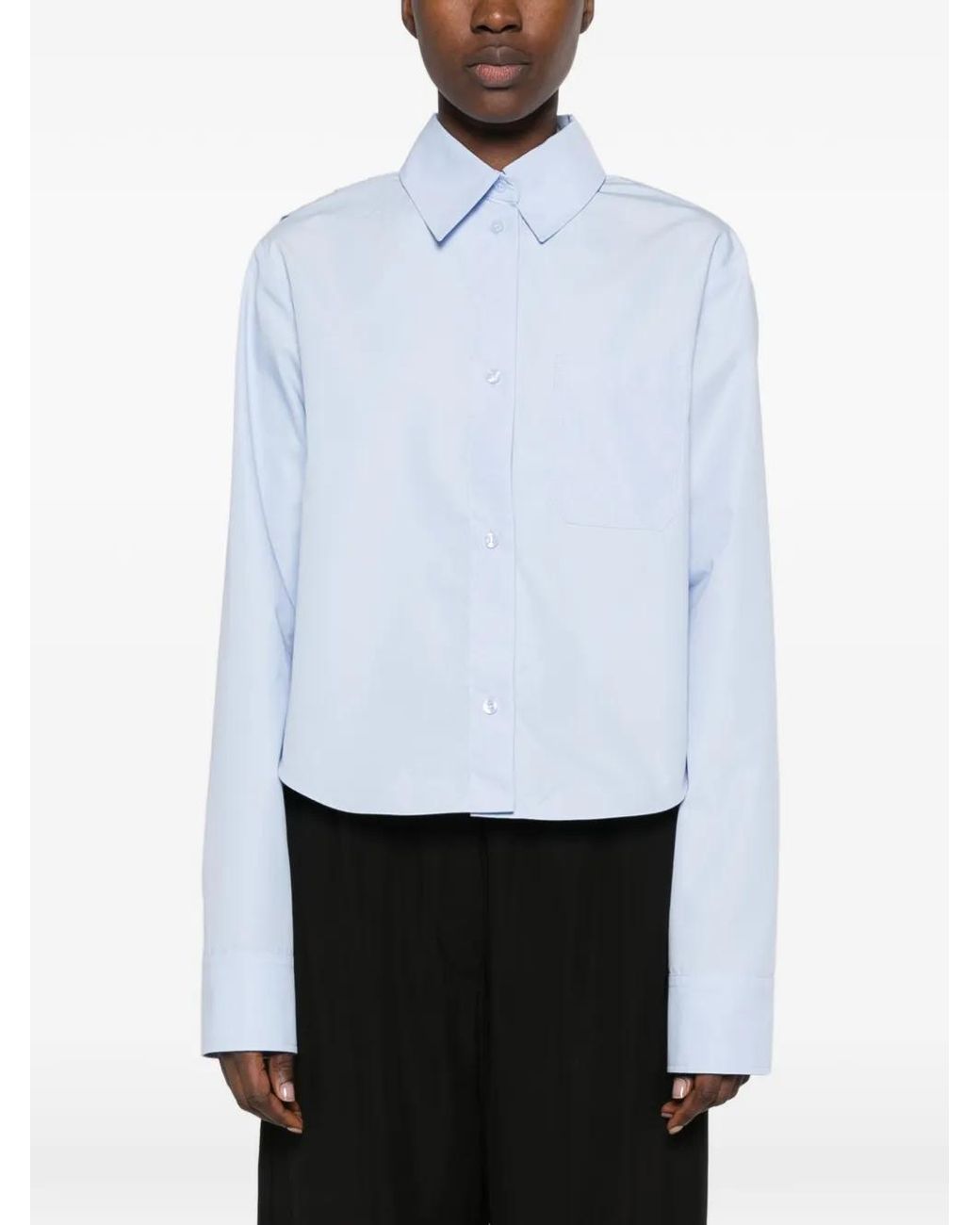 Sportmax Blue Pleated-Back Shirt