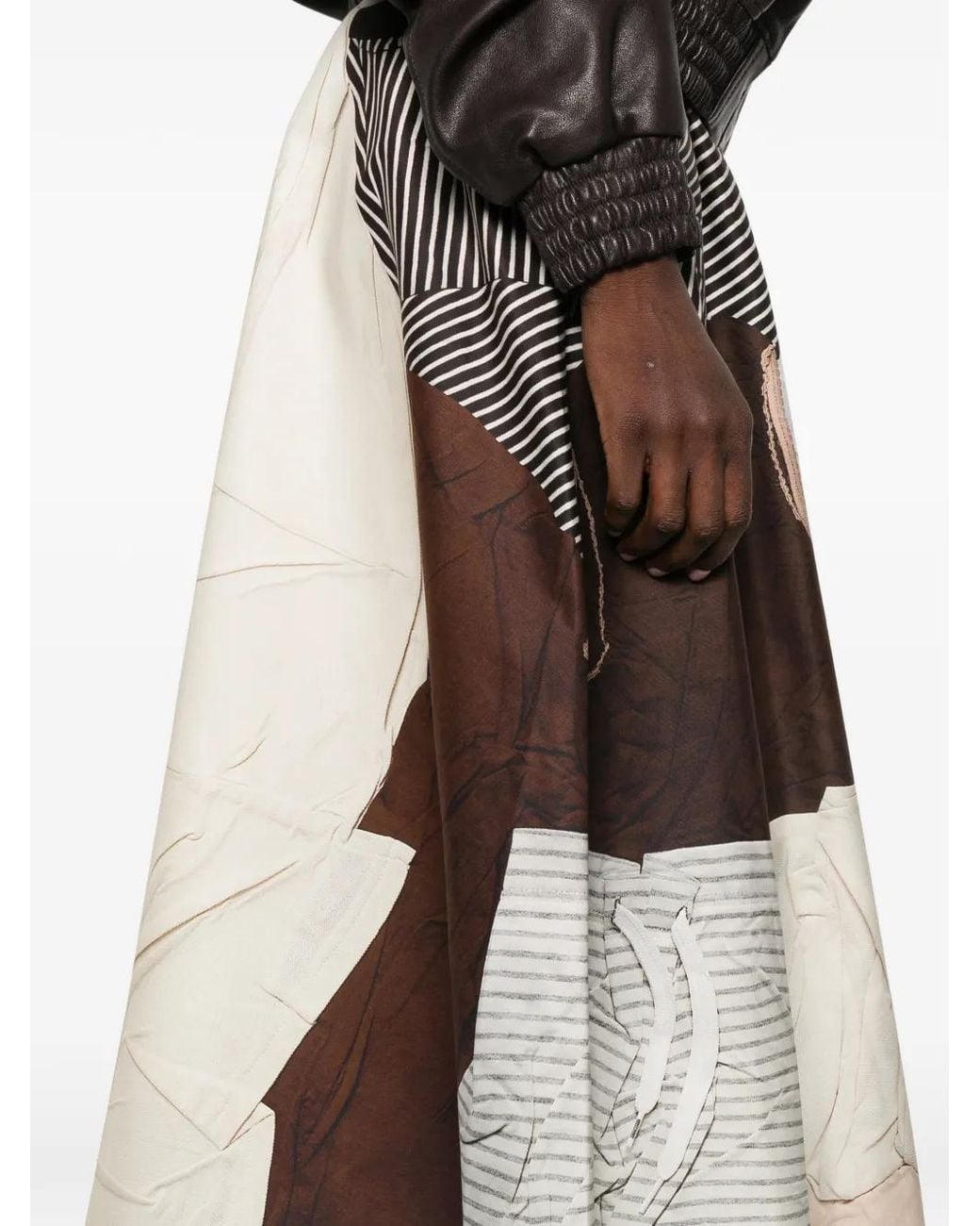 Moschino Brown Graphic-Print Midi Skirt
