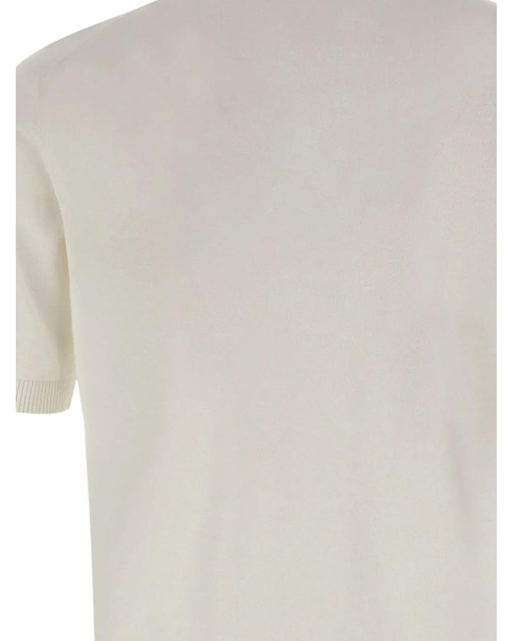Kangra White Ribbed Short-Sleeve Sweater for men