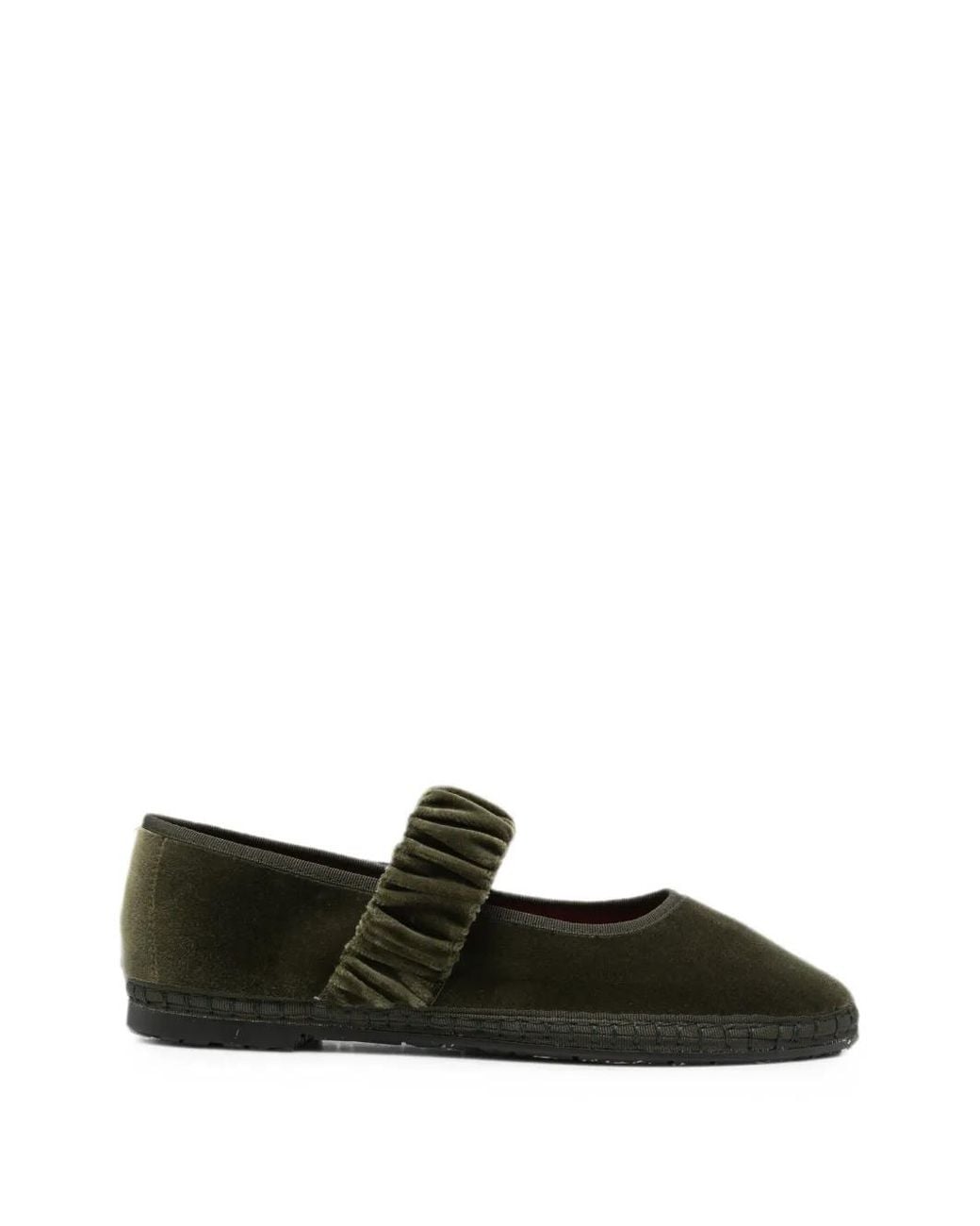 Flabelus Green Mafalda Velvet Forest Ballet Flats