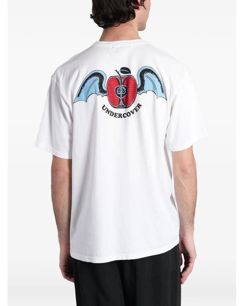 Undercover White Apple-Print T-Shirt for men