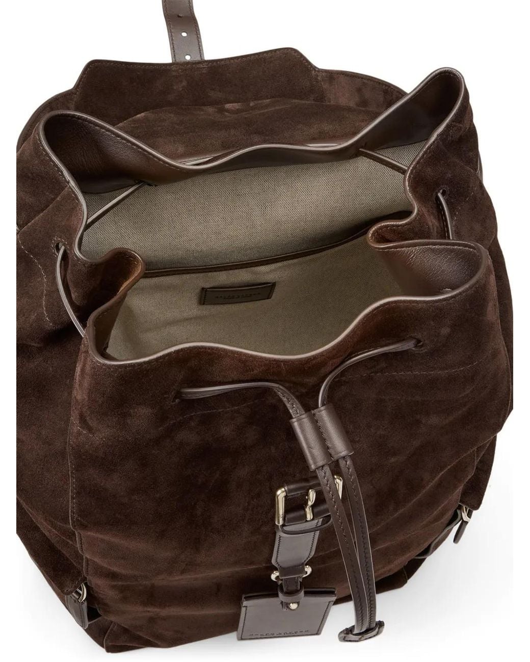 Ralph Lauren Brown Buckle-Fastening Leather Backpack for men