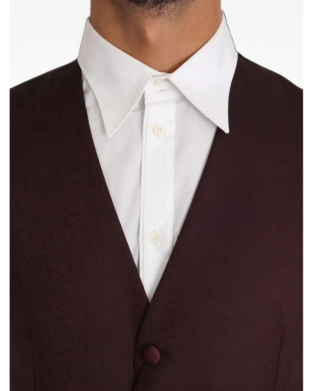 Dolce & Gabbana Purple Silk Pattern Waistcoat for men