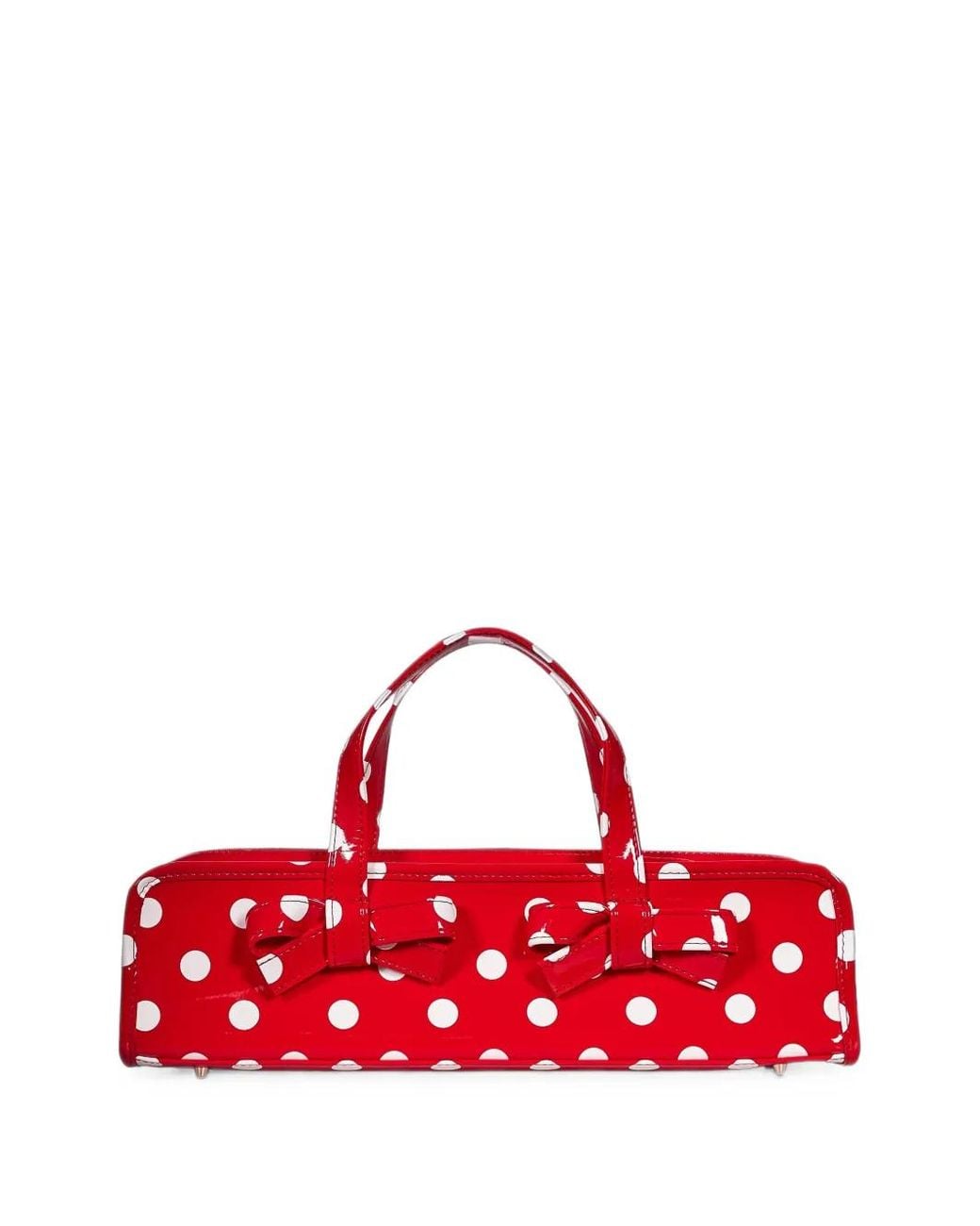 Comme des Garçons Red Polka-Dot Bow-Detail Tote Bag
