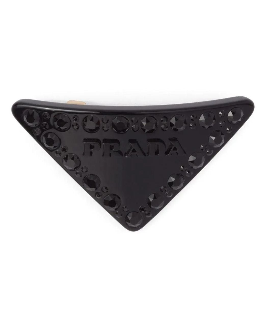Prada Black Triangle-Logo Hair Clip