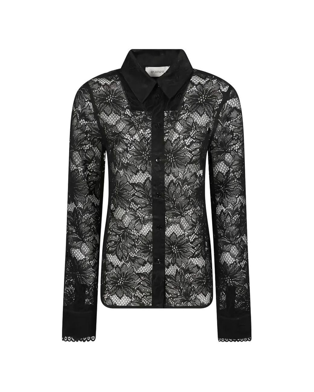 Sportmax Black Floral-Lace Shirt