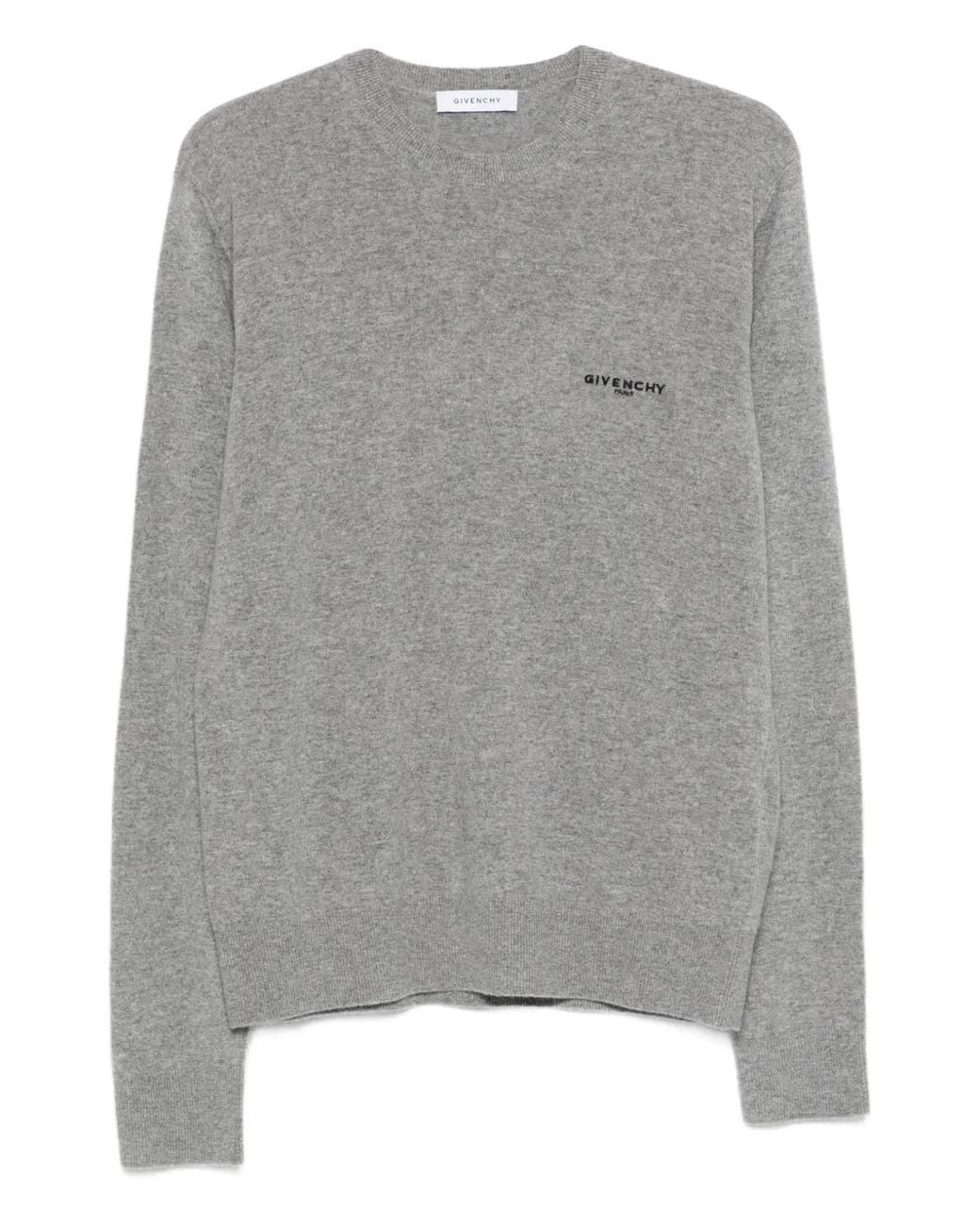 Jersey De Lana Y Cachemira Con Bordado Paris Givenchy de hombre de color Gray