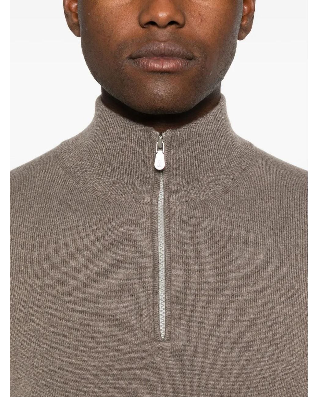 Brunello Cucinelli Brown Cashmere Sweater for men