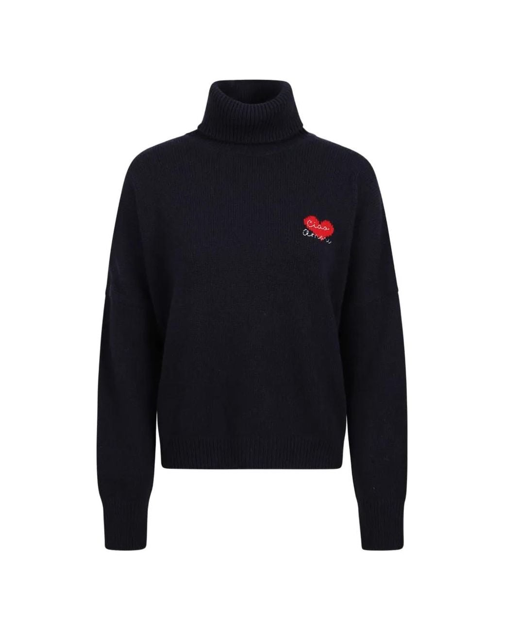 Giada Benincasa Blue Heartbeat Roll-Neck Sweater
