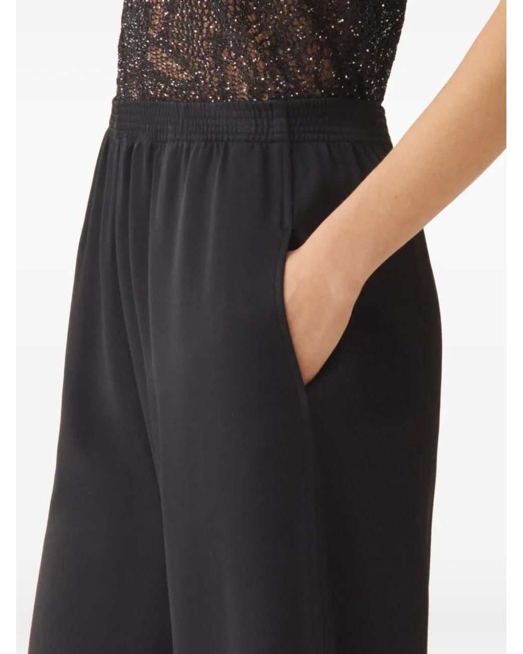 Fabiana Filippi Black Palazzohose Mit Elastischem Bund