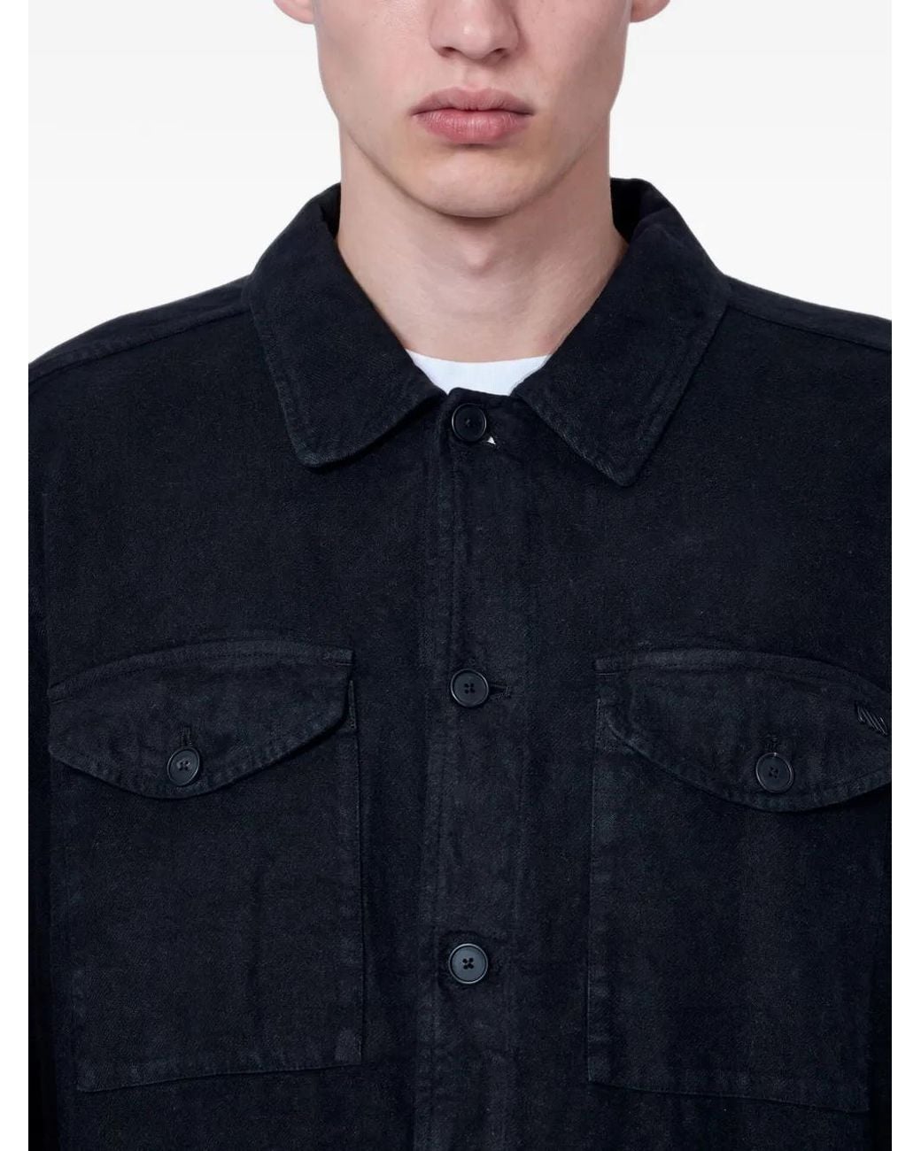 MOOS STUDIO Blue Massimo Flap-Pocket Shirt Jacket for men