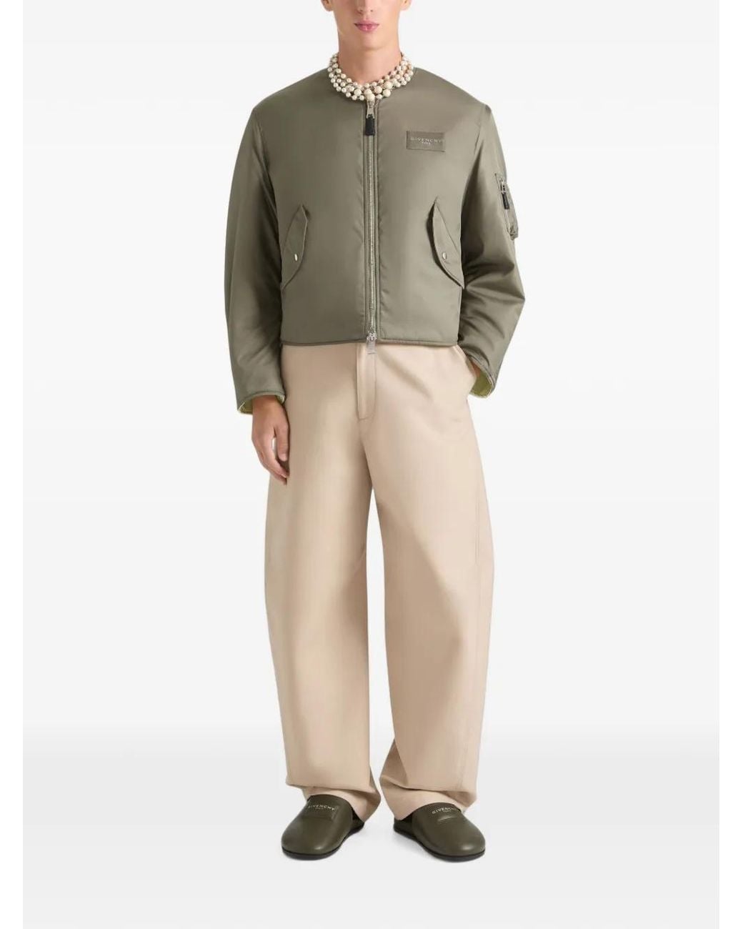 Givenchy Green Couture Seam Bomber for men