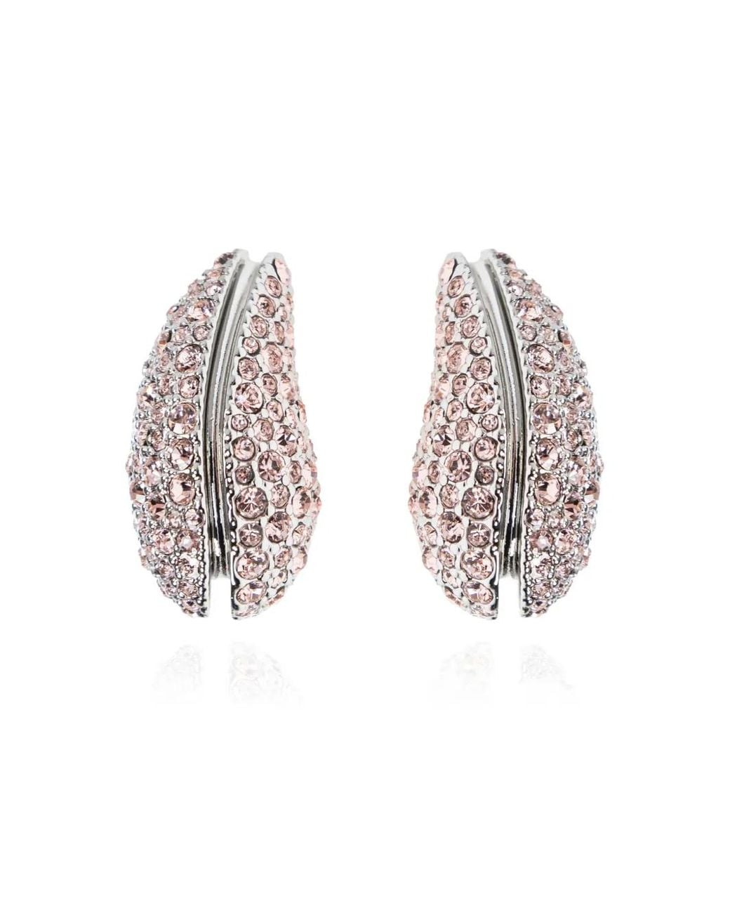 Tory Burch White Crystal-Embellished Earrings