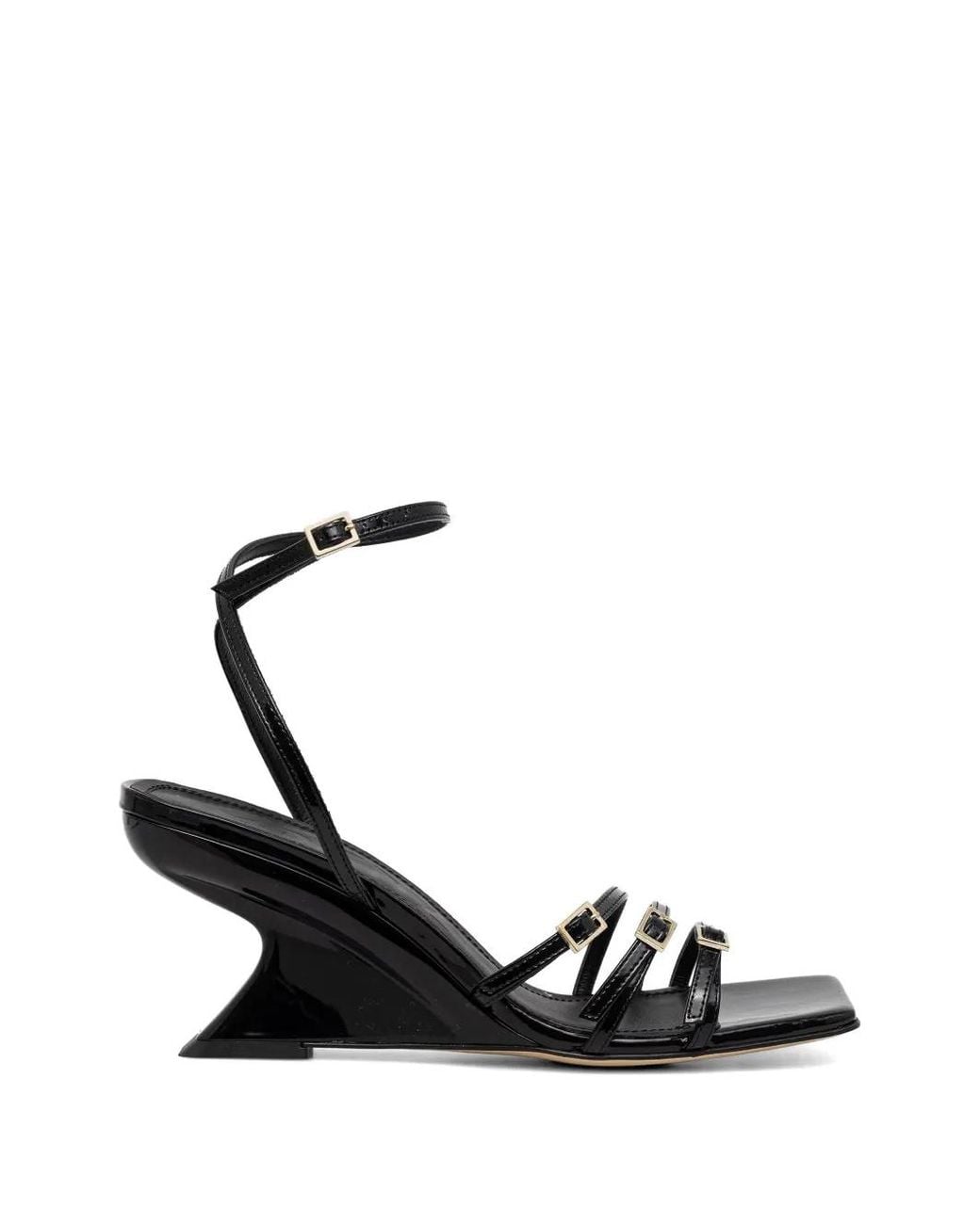 Souliers Martinez Black Escarpins Vernis Eden À Boucle