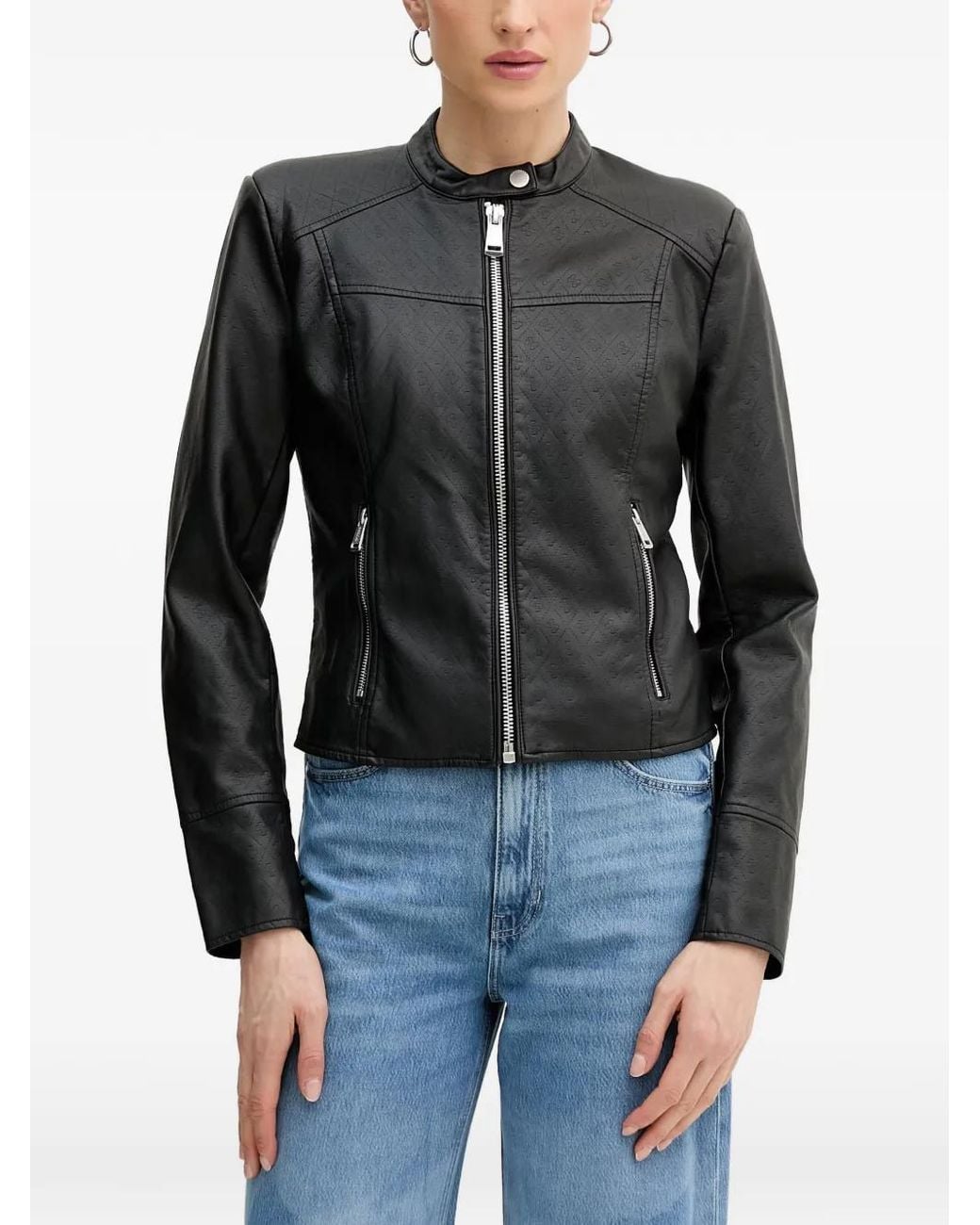 Guess Black Faux Leather Jacket