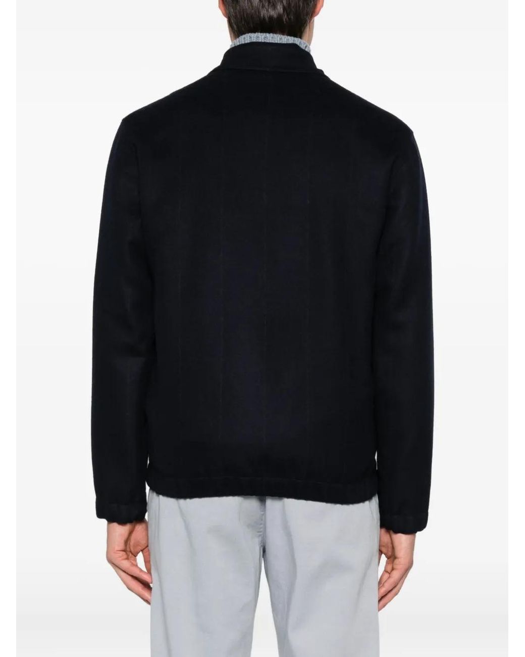 Eleventy Black Zip-Fastening Bomber Jacket for men