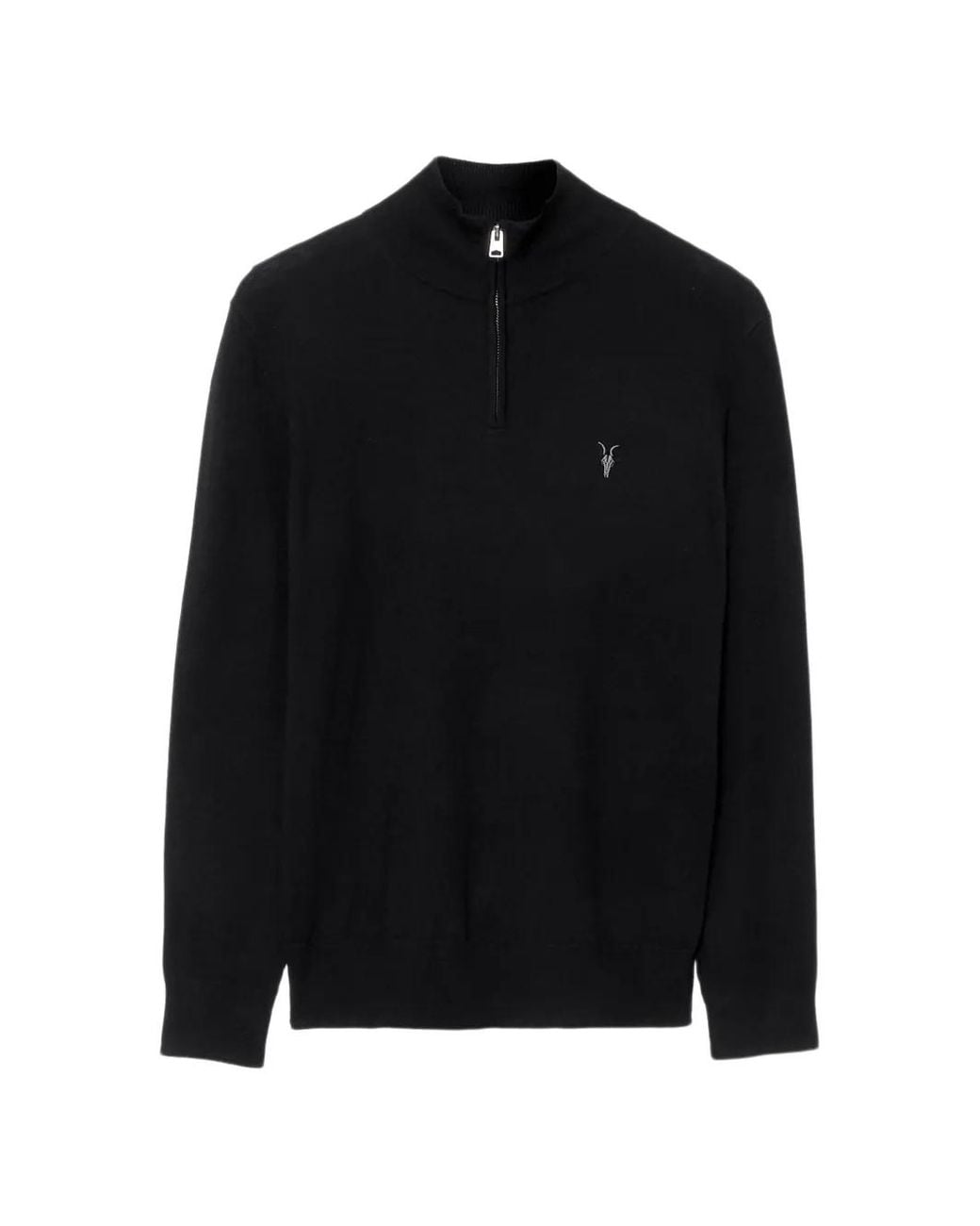 AllSaints Black Kilburn Funnel-Neck Sweater for men