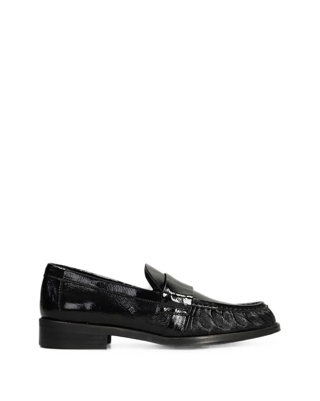 Pedro Miralles Black Gines Crinkled-Effect Loafers