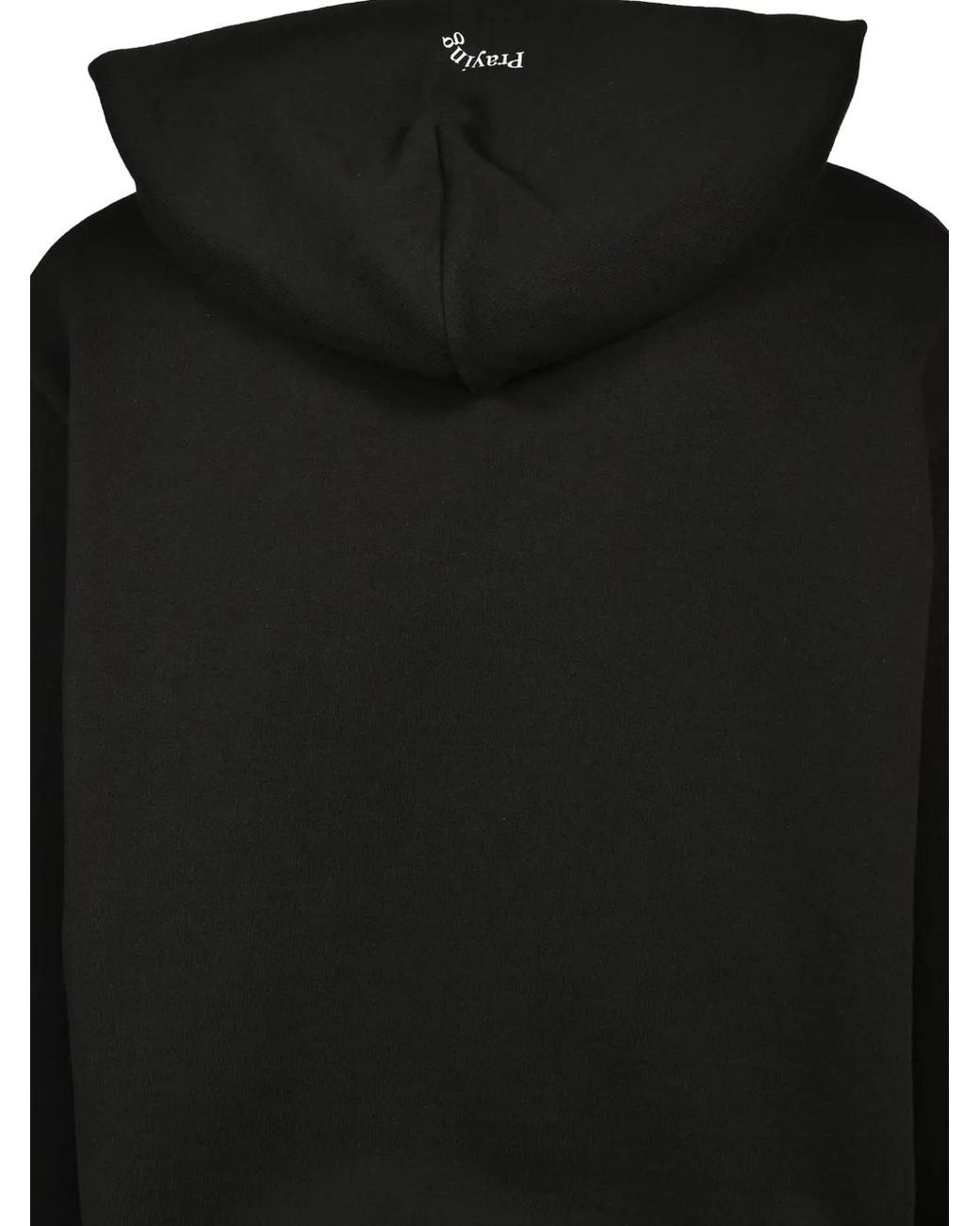 PRAYING Black Busy Slogan-Print Zip-Up Hoodie