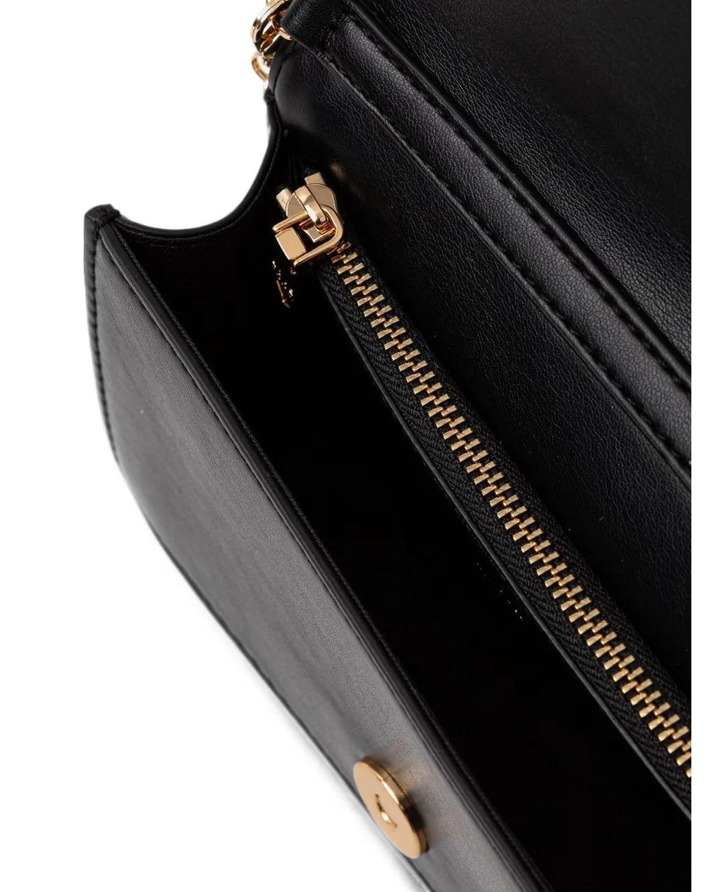 Love Moschino Black Quilted Logo-Plaque Cross Body Bag