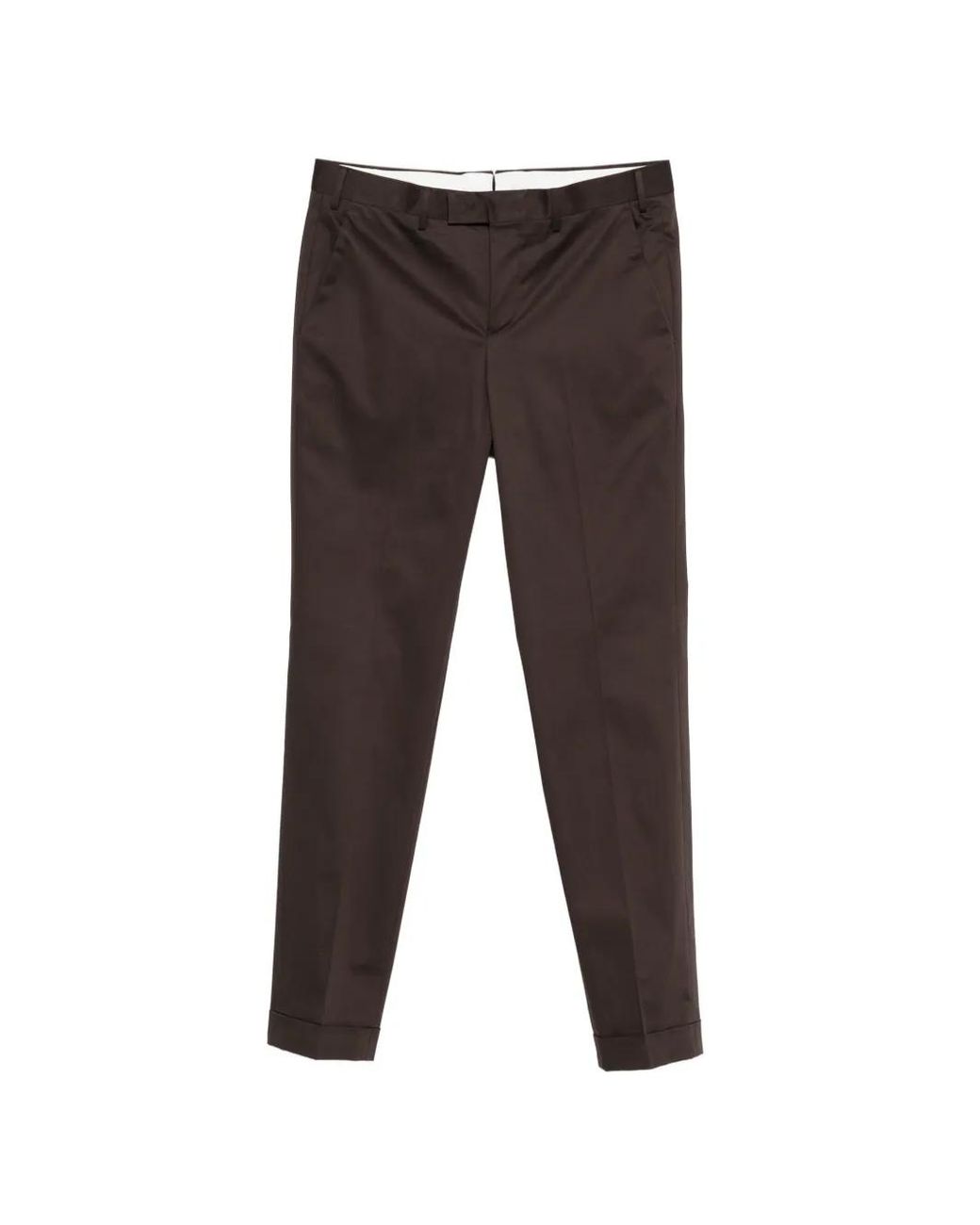 PT Torino Black Cuffed Trousers for men