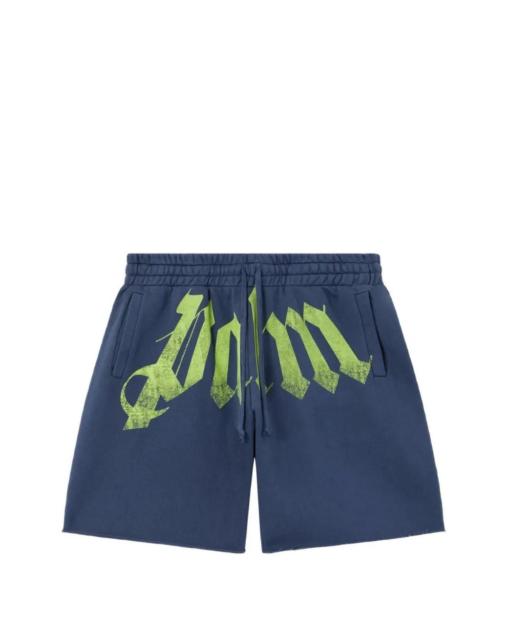 Palm Angels Blue Logo Elasticated Shorts for men
