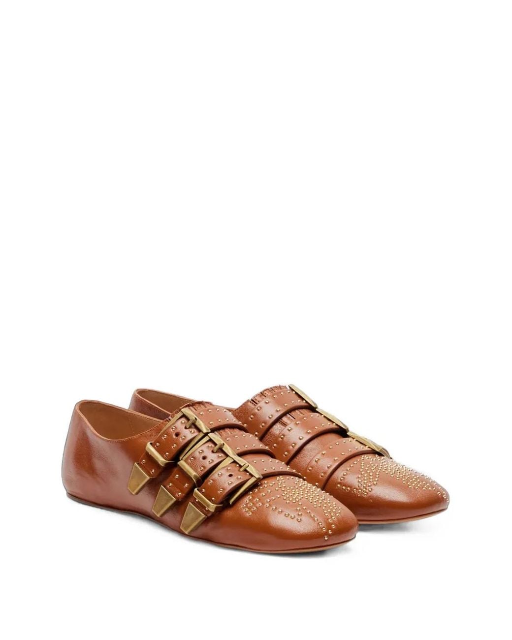 Chloé Brown Susanna Studded Ballet Flats